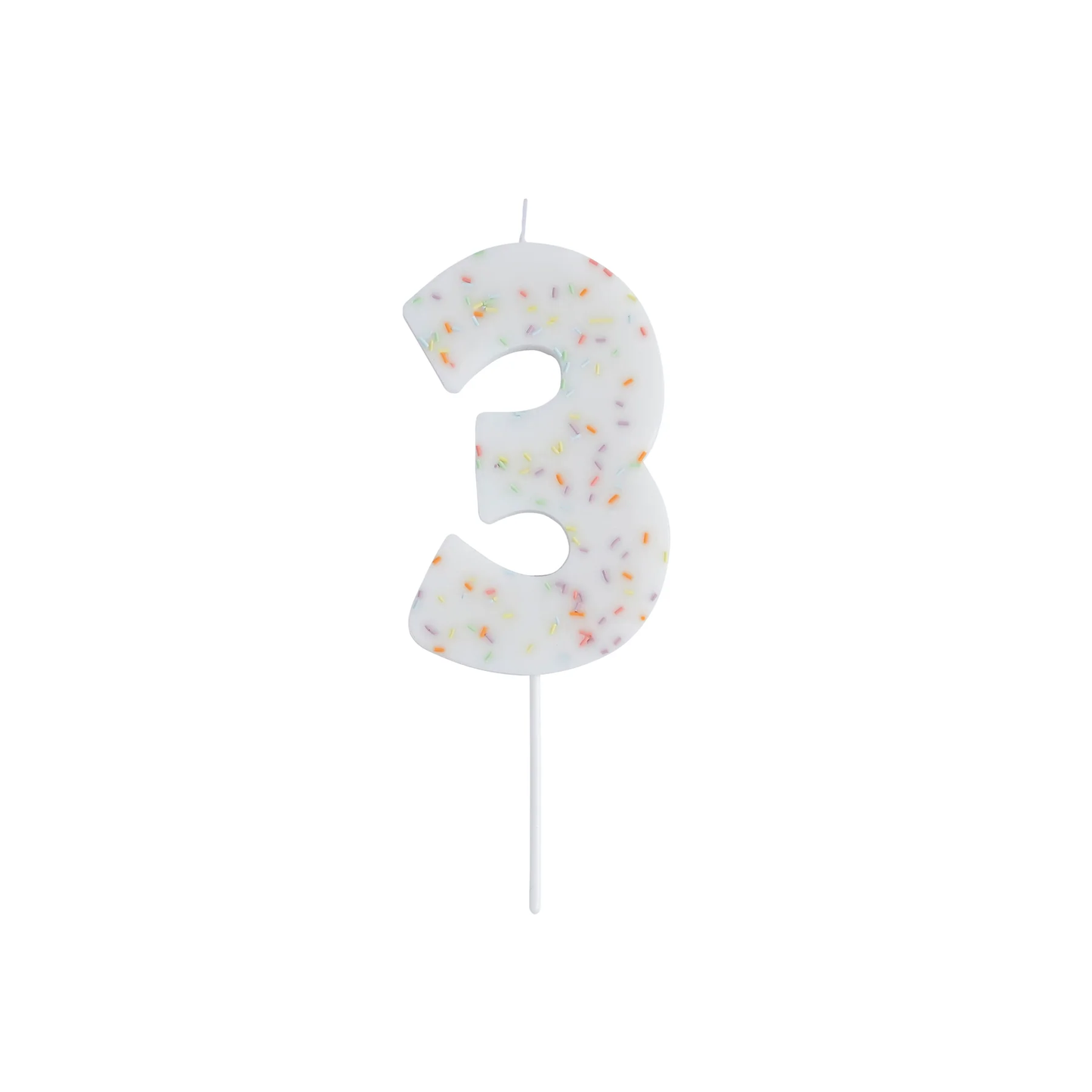 Jumbo Number '3' Sprinkle Candle