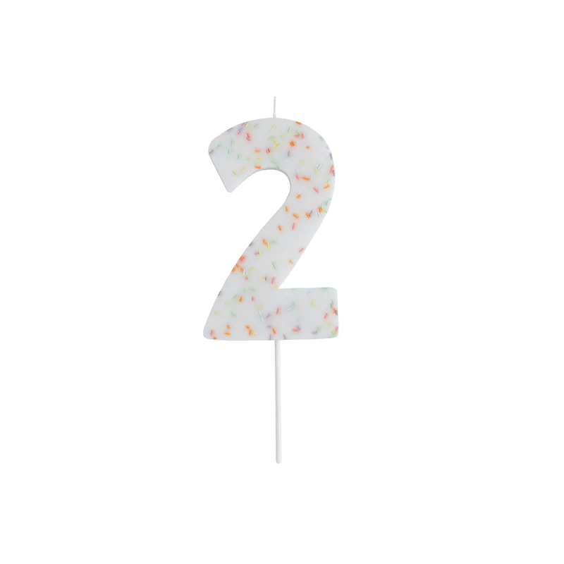 Jumbo Number '2' Sprinkle Candle