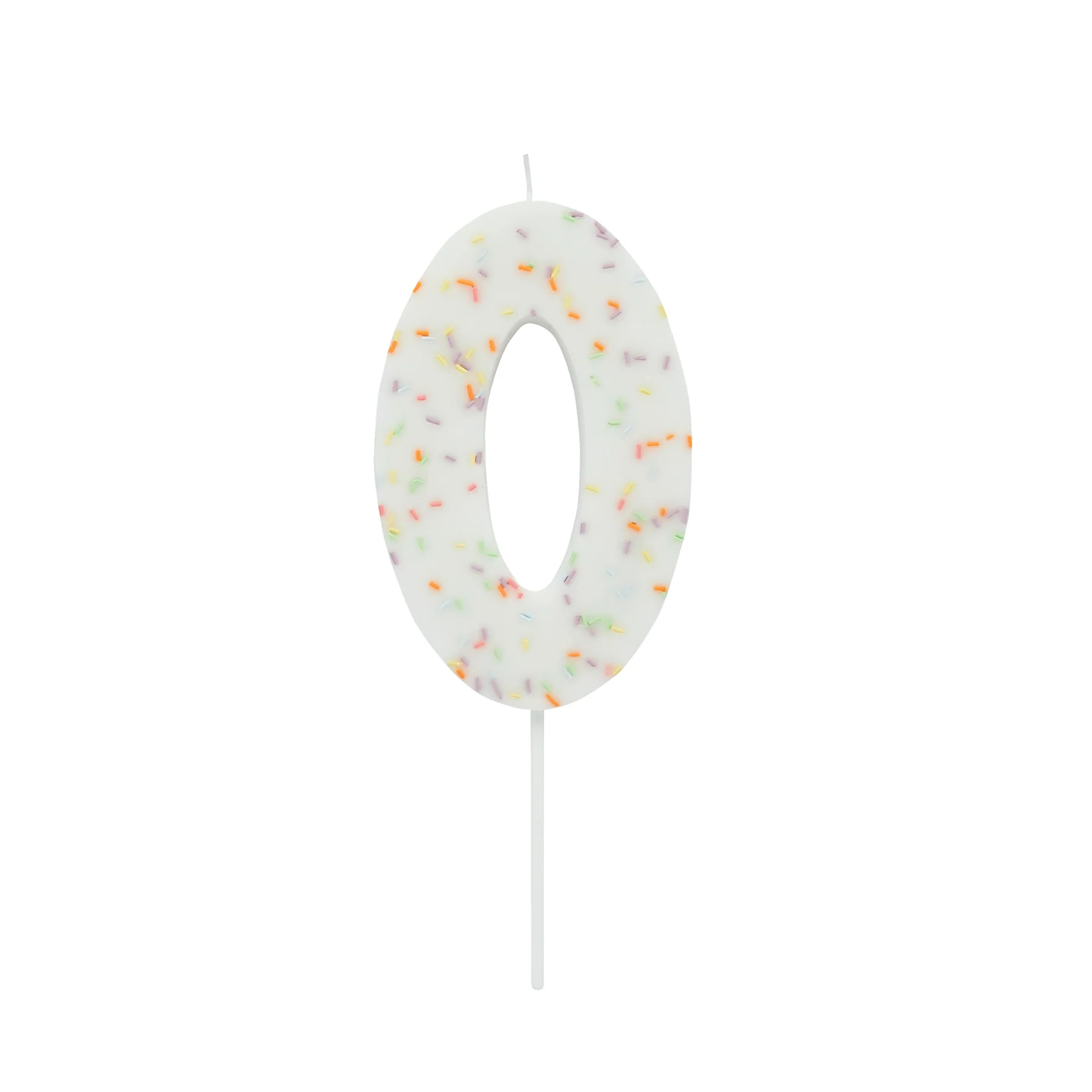 Jumbo Number '0' Sprinkle Candle