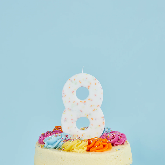 Jumbo Number '8' Sprinkle Candle