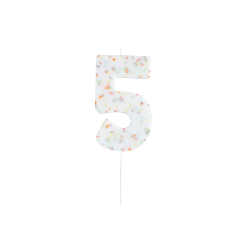 Jumbo Number '5' Sprinkle Candle