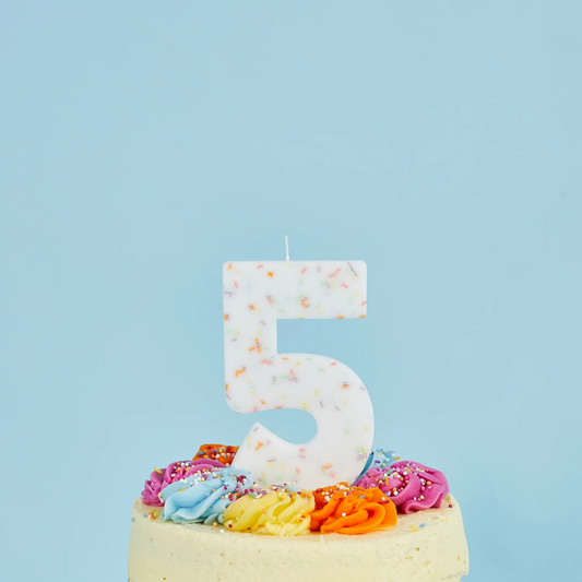 Jumbo Number '5' Sprinkle Candle