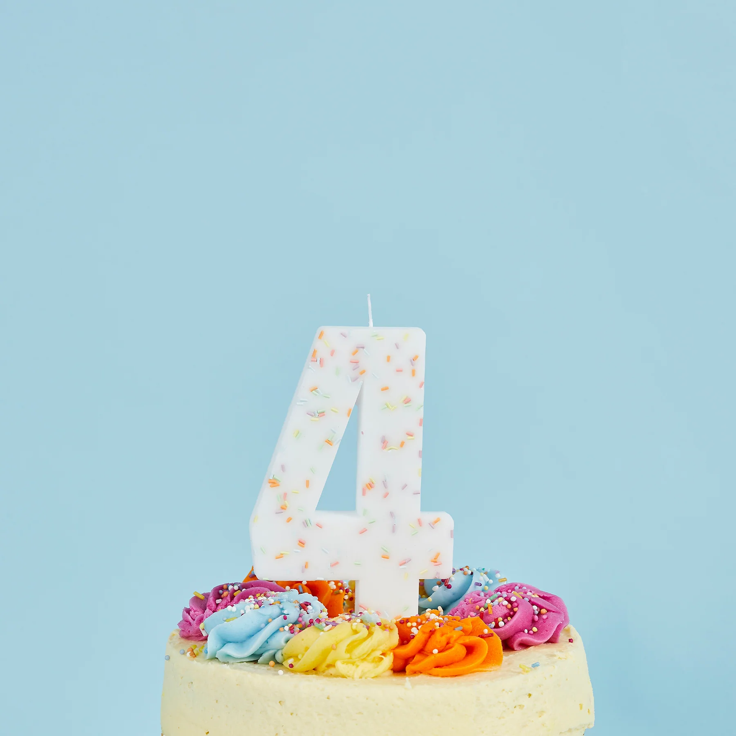Jumbo Number '4' Sprinkle Candle